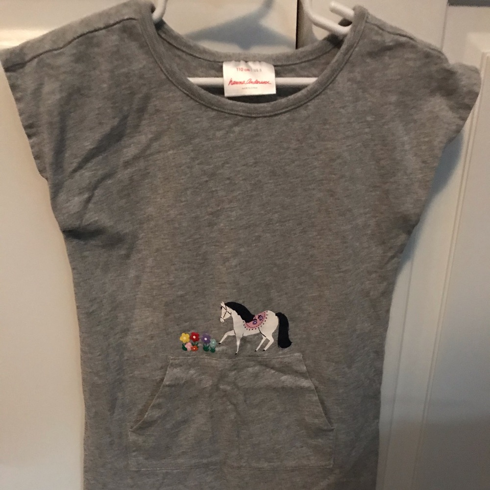 Hanna Andersson Gray Shirt Dress Size 110 (size 5)